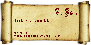 Hideg Zsanett névjegykártya
